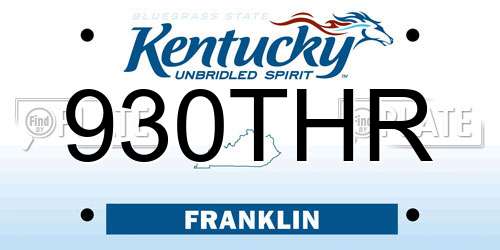 930THR Kentucky License Plate