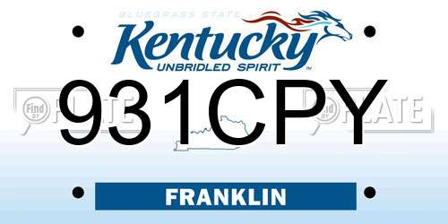 931CPY Kentucky License Plate