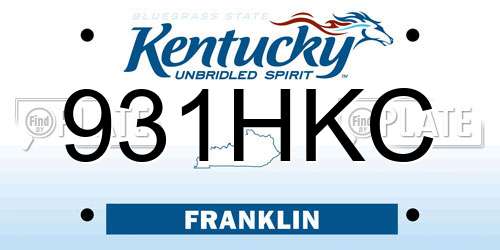 931HKC Kentucky License Plate