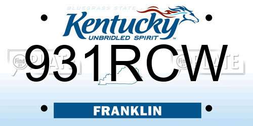 931RCW Kentucky License Plate