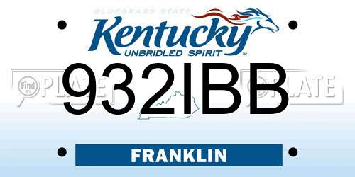 932IBB Kentucky License Plate