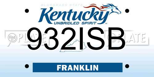 932ISB Kentucky License Plate