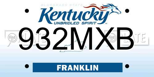 932MXB Kentucky License Plate