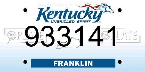 933141 Kentucky License Plate