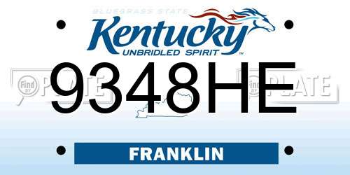 9348HE Kentucky License Plate
