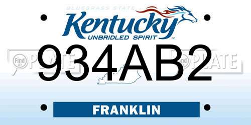 934AB2 Kentucky License Plate