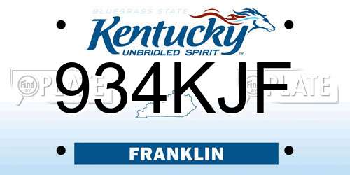 934KJF Kentucky License Plate