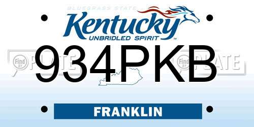 934PKB Kentucky License Plate
