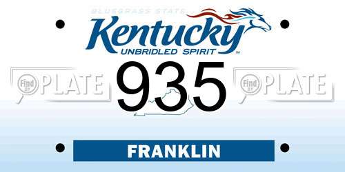 935 Kentucky License Plate