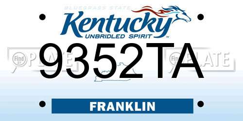 9352TA Kentucky License Plate