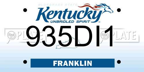 935DI1 Kentucky License Plate