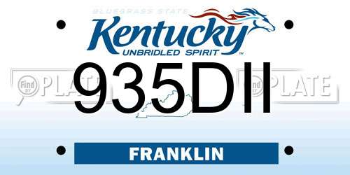 935DII Kentucky License Plate