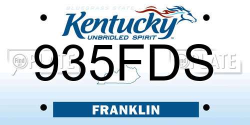 935FDS Kentucky License Plate