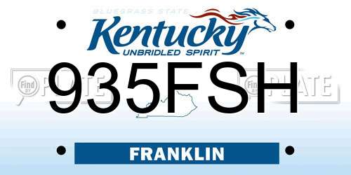 935FSH Kentucky License Plate