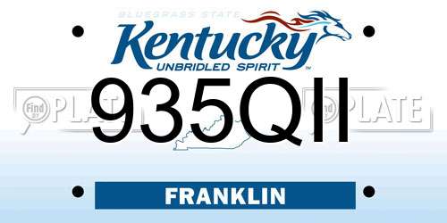 935QII Kentucky License Plate