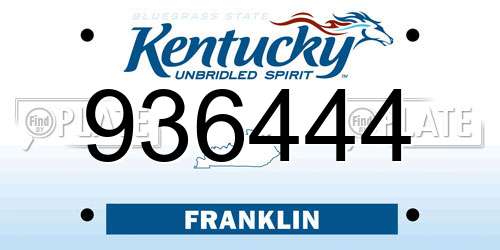 936444 Kentucky License Plate