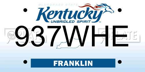 937WHE Kentucky License Plate