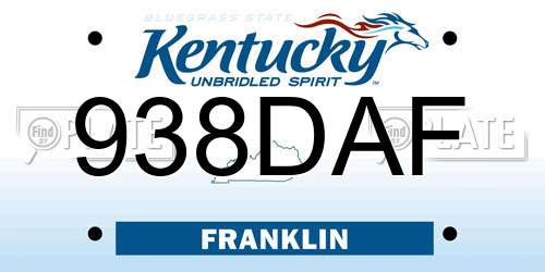938DAF Kentucky License Plate
