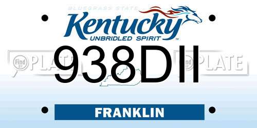 938DII Kentucky License Plate