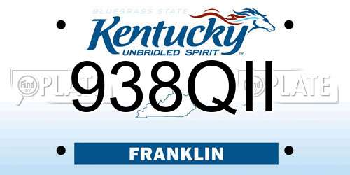 938QII Kentucky License Plate