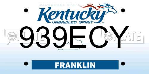 939ECY Kentucky License Plate