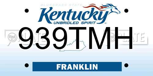 939TMH Kentucky License Plate