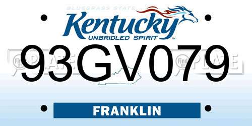 93GV079 Kentucky License Plate