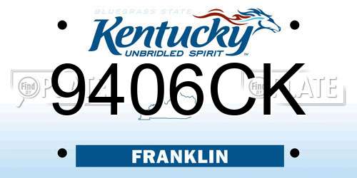 9406CK Kentucky License Plate