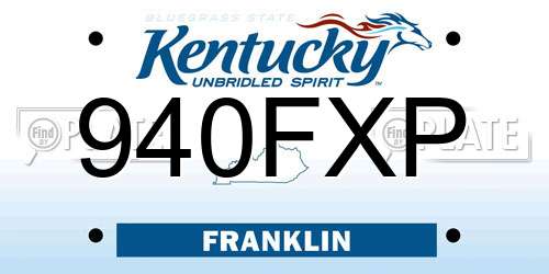 940FXP Kentucky License Plate