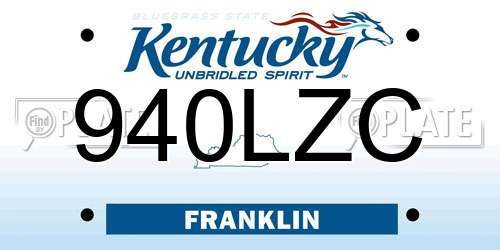 940LZC Kentucky License Plate