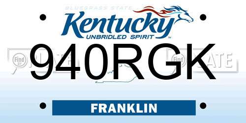 940RGK Kentucky License Plate