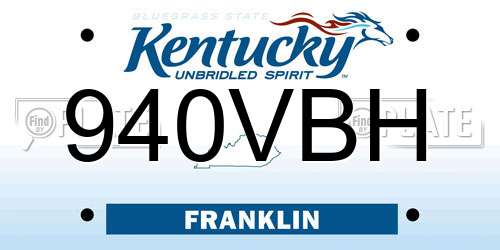 940VBH Kentucky License Plate