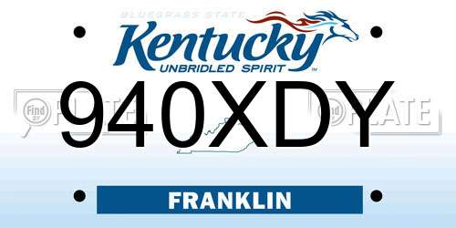 940XDY Kentucky License Plate