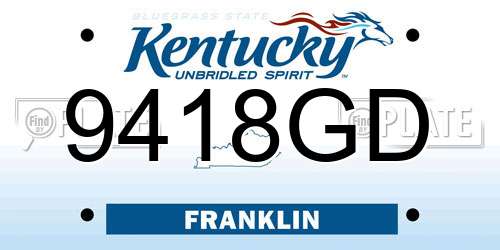 9418GD Kentucky License Plate