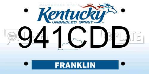 941CDD Kentucky License Plate