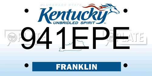 941EPE Kentucky License Plate