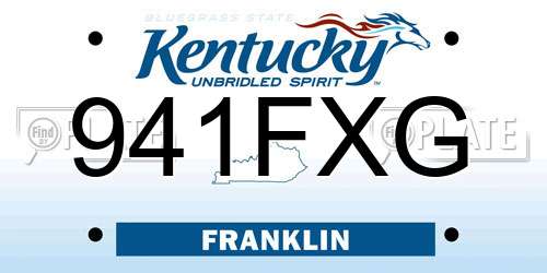 941FXG Kentucky License Plate