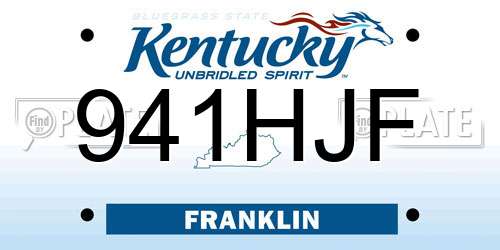 941HJF Kentucky License Plate