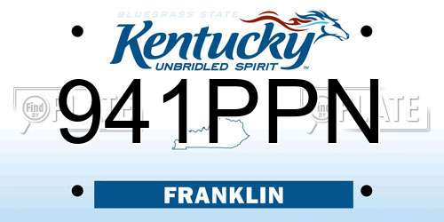 941PPN Kentucky License Plate
