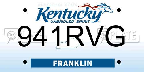 941RVG Kentucky License Plate