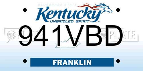941VBD Kentucky License Plate