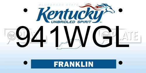 941WGL Kentucky License Plate