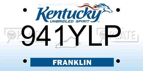941YLP Kentucky License Plate