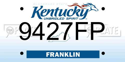 9427FP Kentucky License Plate
