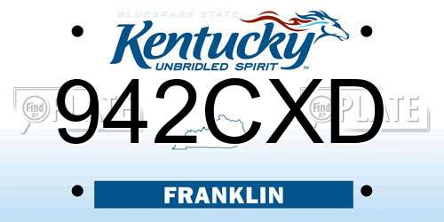 942CXD Kentucky License Plate