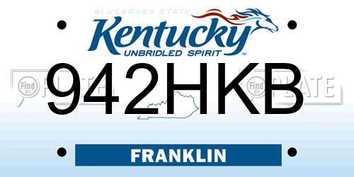 942HKB Kentucky License Plate