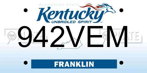 942VEM Kentucky License Plate