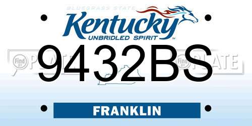 9432BS Kentucky License Plate