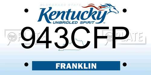 943CFP Kentucky License Plate