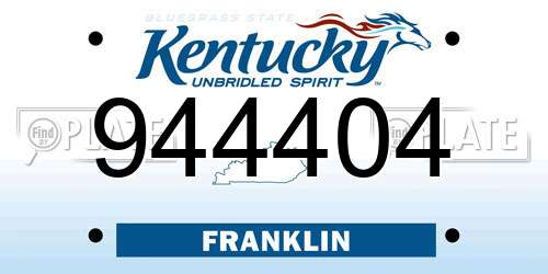 944404 Kentucky License Plate